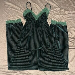 Lingerie pajama velvet green large